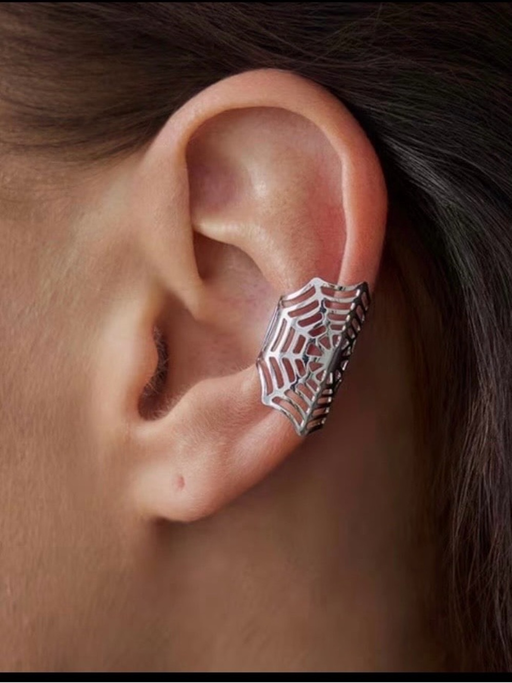 Silver Spiderweb 🕸️ Ear Cuff